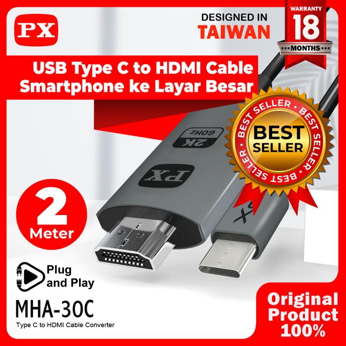 Jual Kabel HDMI Type C Smartphone Android To TV Meter PX MHA-30C