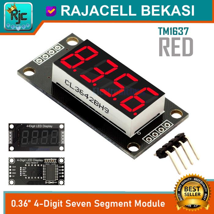 Gambar Module Seven Segment 4-Digit 0.36" TM1637 LED 7-Segment Display RGBYW - Merah dari Rajacell Bekasi undefined Tokopedia