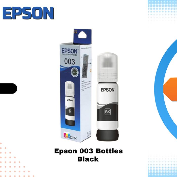 Gambar Tinta Printer Epson 003 Black Ink Original Epson 003 Hitam - Black Hitam dari Dibungkus Semua undefined Tokopedia