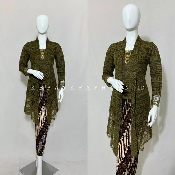 Gambar kebaya modern / kebaya brokat / kebaya remaja / kemeja wisuda / tunik - army, atasan XXL dari GARAGE'KIDS undefined Tokopedia