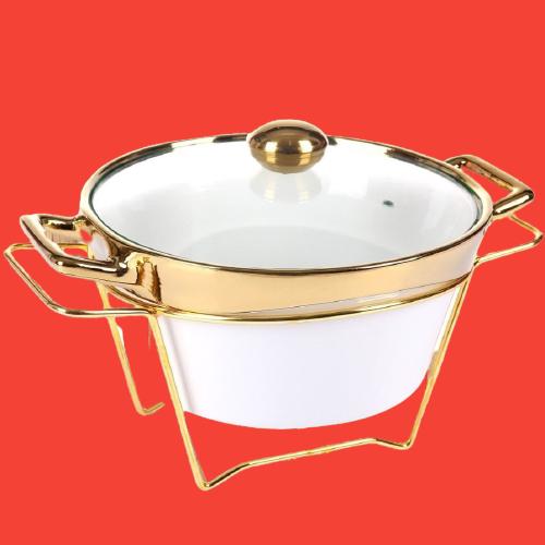 Gambar Food Warmer Gold 12.5 inc keramik Tutup Kaca Mewah Home - Gold_Polos dari TOKO MEGA RIA NEW undefined Tokopedia