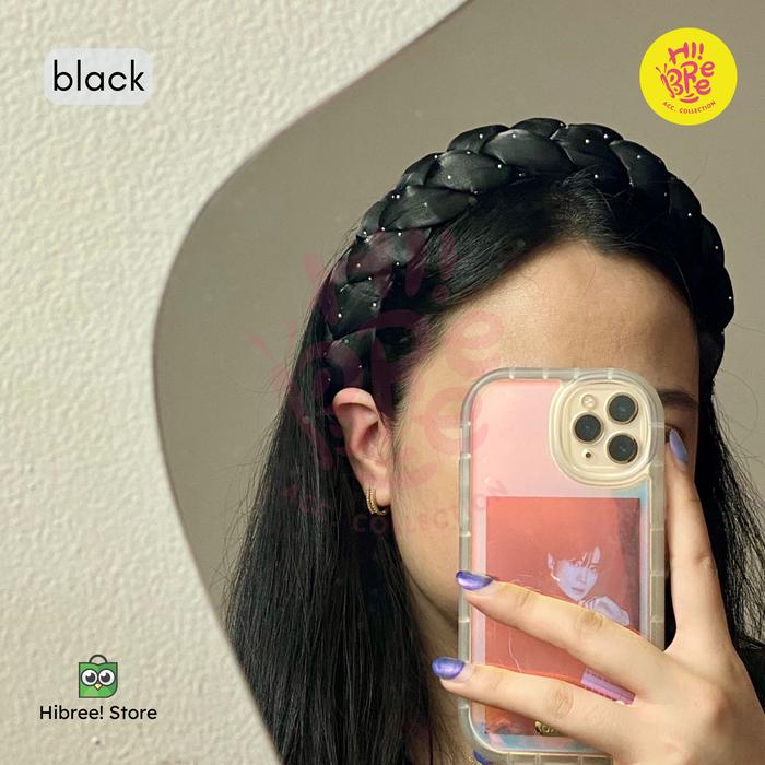 Gambar Bando Bandana Puffy Organza Kepang Wanita Korea Headband / Sophie - Black dari Hibree! Accessories undefined Tokopedia