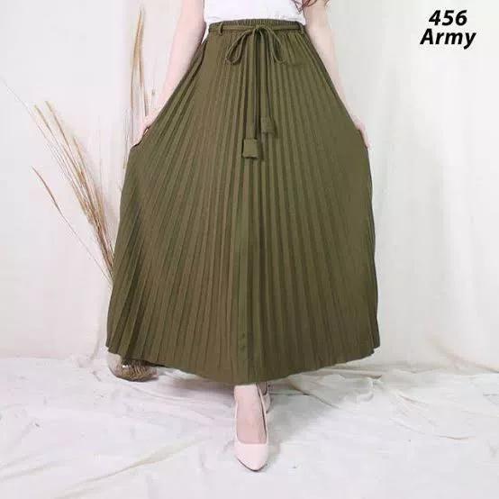 Gambar Rok plisket tali premium/Rok plisket mayung tebal - Army, All Size dari Blendshop undefined Tokopedia