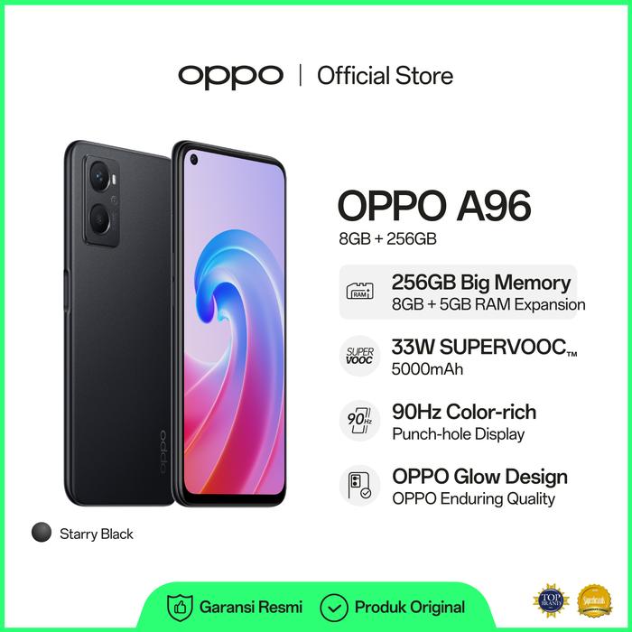Gambar OPPO A96 8/256GB Smartphone (Garansi Resmi) - Flash Promo - Hitam dari OPPO Store Indonesia undefined Tokopedia