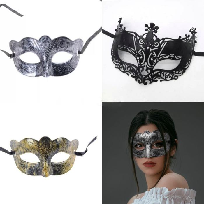 Gambar Topeng Mata Pesta Vintage Masquerade Party Mask Pria Wanita Halloween - simple silver dari mahenn mart undefined Tokopedia