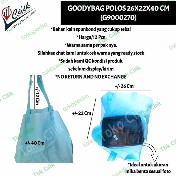 Gambar tote bag+goody bag+tas+spunbond+kemasan+souvenir+mika bento+hamper+kue dari TBK Cilik undefined Tokopedia