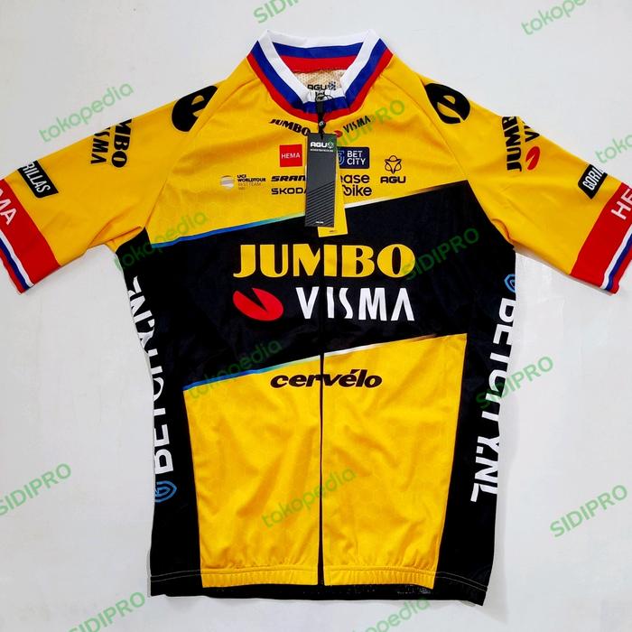 Jual Jersey Agu Jumbo Visma Roglic Champions new 2023 M Kab