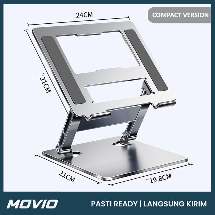 Gambar MOVIO Laptop Stand Aluminium - Foldable Stand Holder / Dudukan Laptop - Compact-Silver dari movios.id undefined Tokopedia
