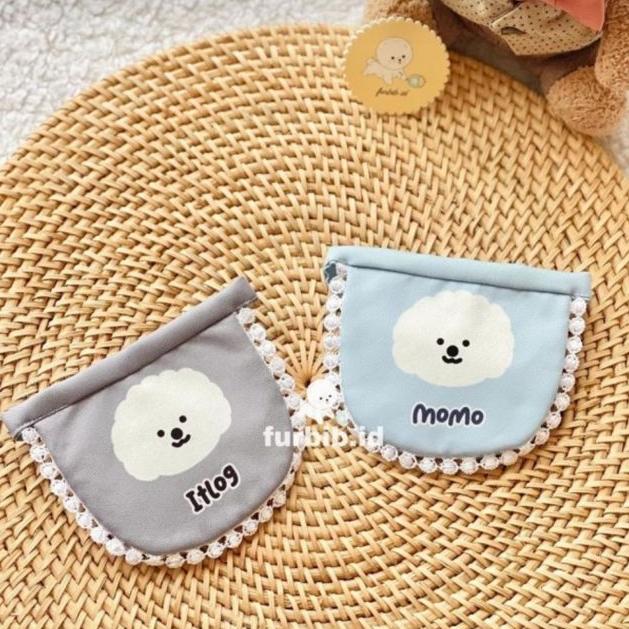 Gambar Bichon Bib ( Gray/Blue) - Custom dari furbib undefined Tokopedia