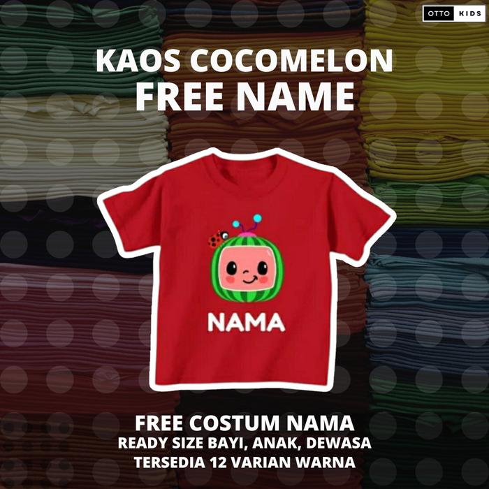 Gambar Baju Kaos Cocomelon Free Nama Untuk Bayi, Anak, Remaja, Dewasa - Merah, Dewasa M dari ottokids undefined Tokopedia