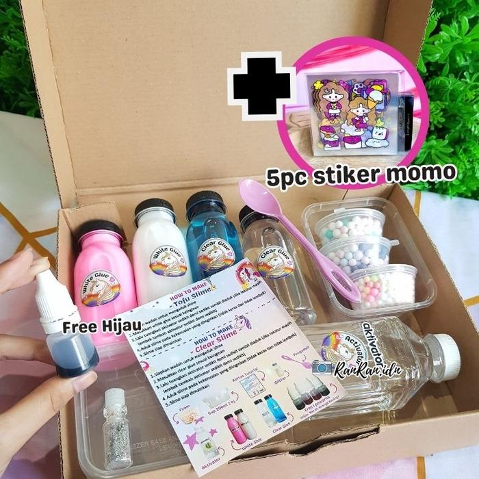Gambar Slime Kit Unicorn lengkap by Ranran.idn - Hijau + Momo dari ranranidn undefined Tokopedia