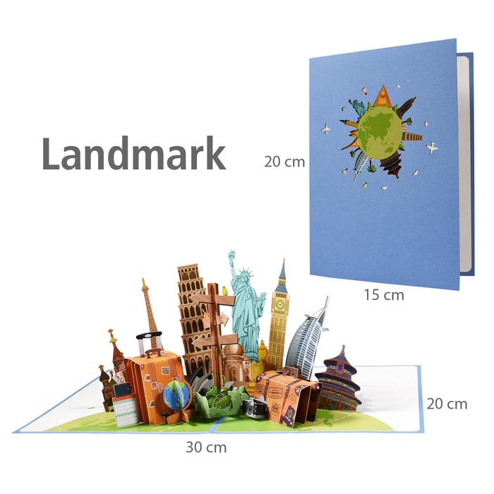 Gambar Kartu Ulang Tahun Pop Up 3D Travel Pesawat Travelling Koper Paris - Landmark dari Cutteristic undefined Tokopedia