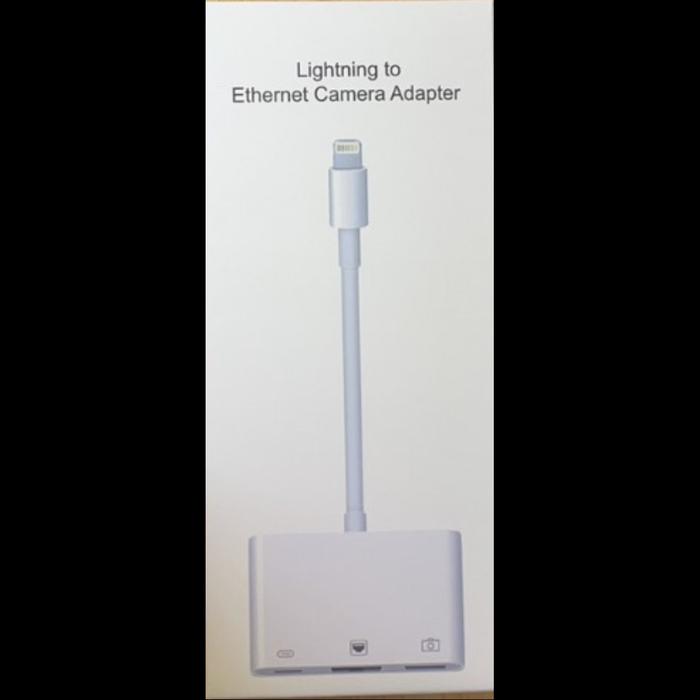 Gambar iPhone iPAD Lightning to LAN Ethernet RJ45 USB ( 3 Adapter ) - 100mbps dari ElectroHitech undefined Tokopedia