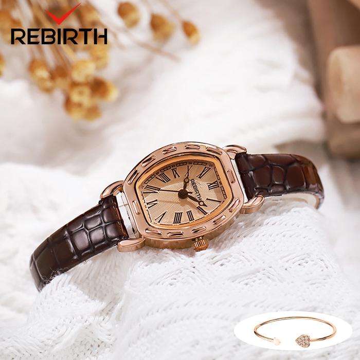 Gambar REBIRTH Jam Tangan Wanita Original Mode Tali Kulit Display Kuarsa - Cokelat dari biden watch ID undefined Tokopedia