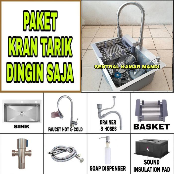 Gambar Paket Kitchen Sink 5243 Bak Cuci Piring Stainless Wastafel 1 Lubang - TARIK DGIN SAJA dari Sentral Kamar Mandi undefined Tokopedia