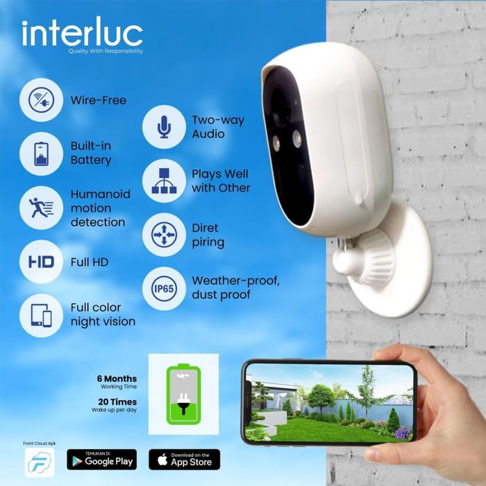 Jual INTERLUC NIGHT COLOR 4MP SMART BATTERY IP CAMERA CCTV OUTDOOR ...