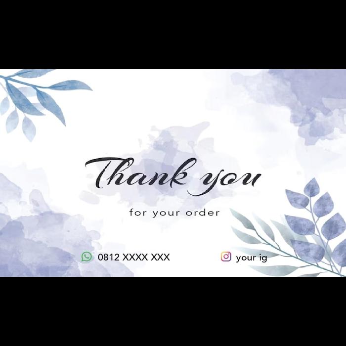 Gambar CETAK THANK YOU CARD CUSTOM/THANKS CARD/KARTU UCAPAN THANK YOU - Design 1, stiker hvs dari hendygrap undefined Tokopedia