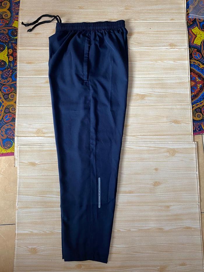 Gambar celana panjang parasut micro import olahraga running gym senam jogging - navy polos, S dari Daffa Sport_NEW undefined Tokopedia