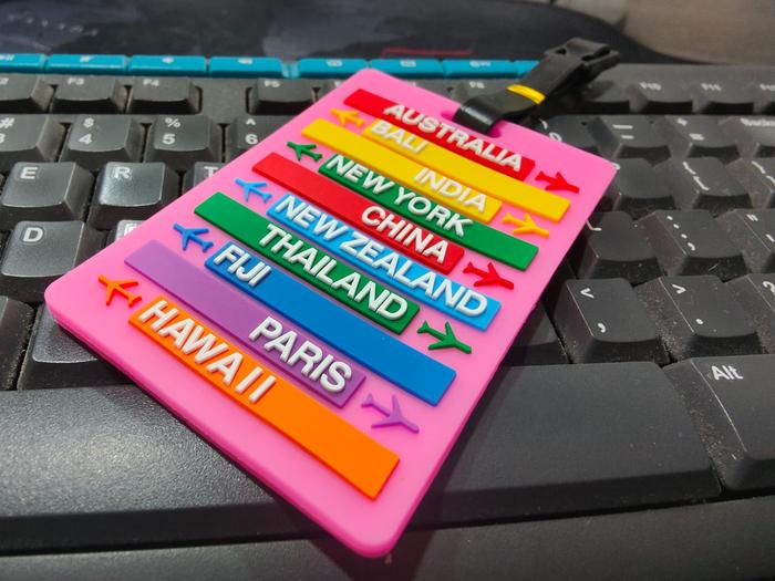 Gambar DESTINATION Luggage Tag Label Koper Unik Koper jadi mudah dikenal J214 - PINK dari d'unlimited store undefined Tokopedia