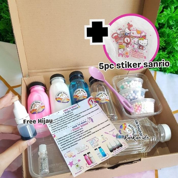 Gambar Slime Kit Unicorn lengkap by Ranran.idn - Hijau + Sanrio dari ranranidn undefined Tokopedia