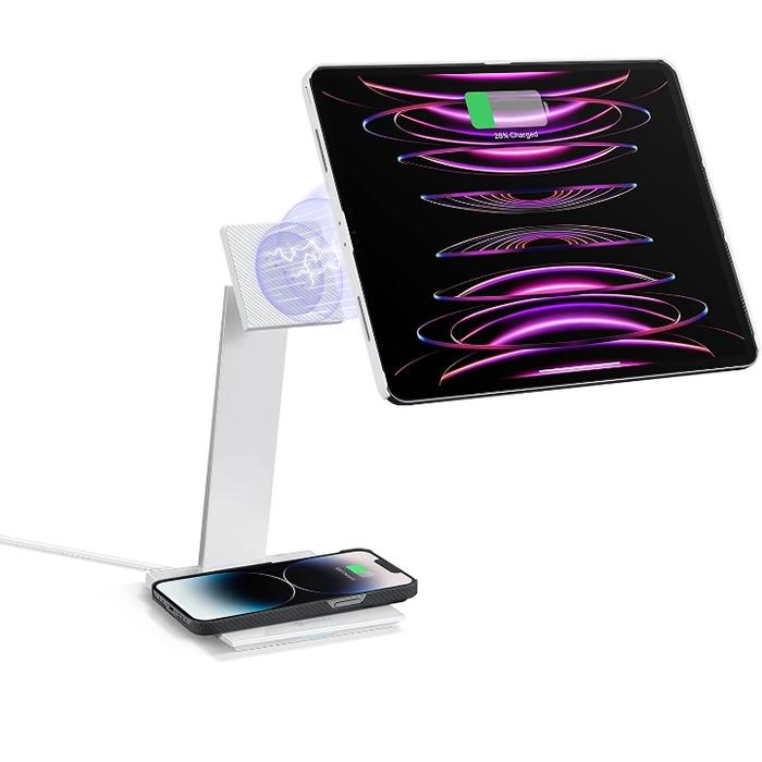 Gambar PITAKA Magnetic Wireless Charging Stand Holder Ipad Pro and Ipad Mini6 - White dari Pitaka Indonesia undefined Tokopedia