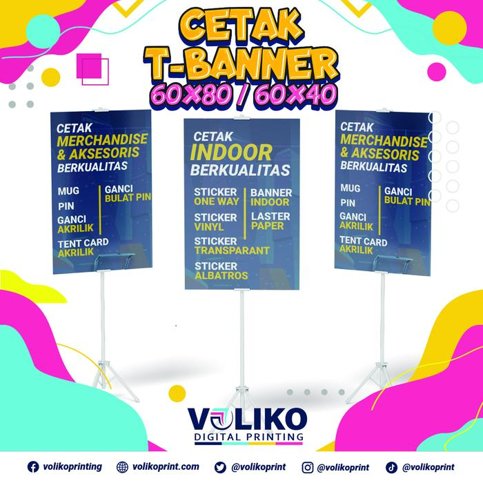 CETAK TRIPOD BANNER STAND BANNER 60x80 di Voliko Print Tokopedia