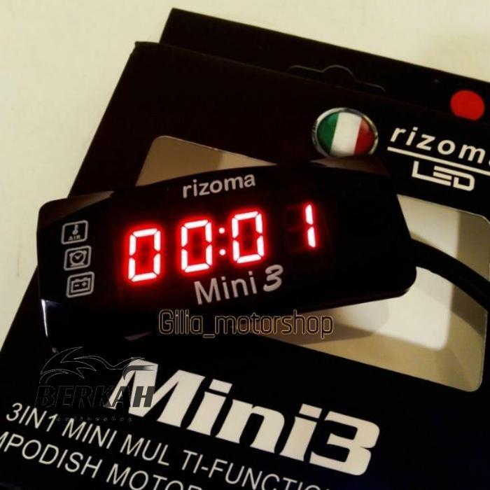 Gambar Voltmeter Rizoma Digital 3in1 Waterproof voltmeter Jam Suhu Volt Meter - Merah, 3 in 1 dari Berkah205 undefined Tokopedia