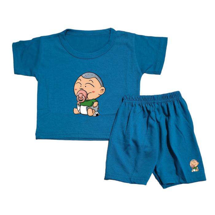 Gambar Setelan Anak Bayi Digital Printing Usia 1-3 Tahun Katun / One set Anak - Masao Biru, M dari Byfela Shop undefined Tokopedia