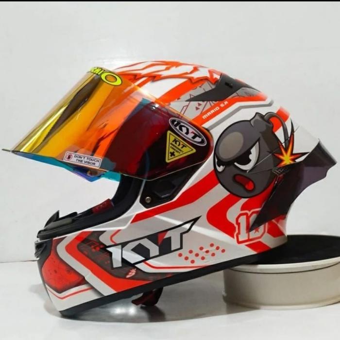 Gambar KYT HELM TT COURSE SUPER MARIO REPLICA PAKET GANTENG - PG MARIO V.RED, M dari jodoh Helmet undefined Tokopedia