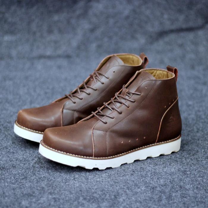 Gambar SEPATU PRIA KENZIO NEVADA ORIGINAL BOOTS KULIT ASLI LIKE BRODO PREMIUM - Cokelat, 43 dari Asya shop Bandung undefined Tokopedia