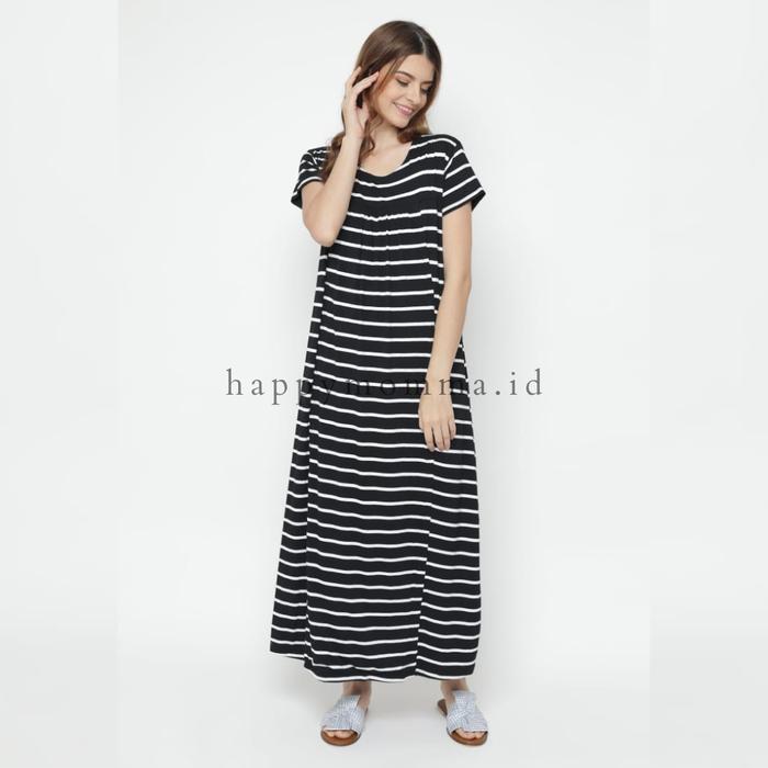 Gambar Dress hamil / baju menyusui Laura Black - Black Stripes dari Baju Hamil Menyusui Happymomma undefined Tokopedia
