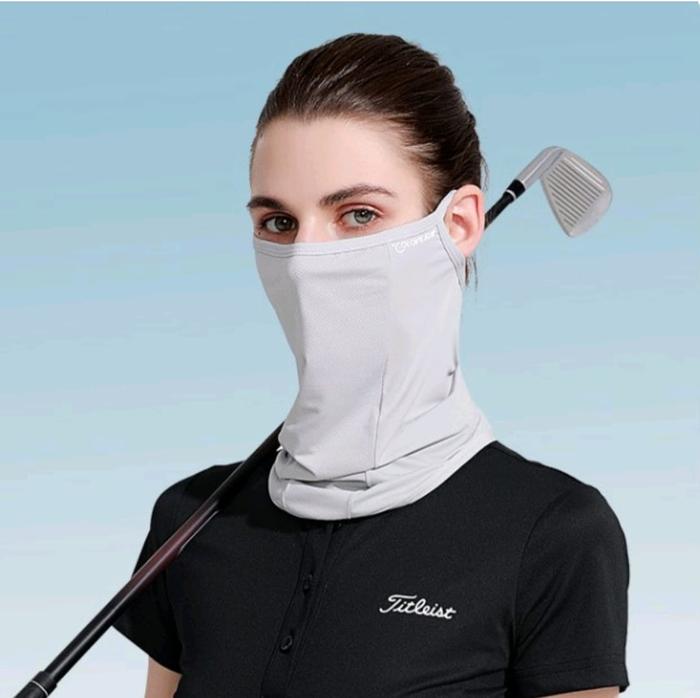 Gambar Masker Golf Sun Block UPF UVA UVB 50/ Pelindung Wajah/ Masker Outdoor - Abu-abu dari Vinrose.id undefined Tokopedia