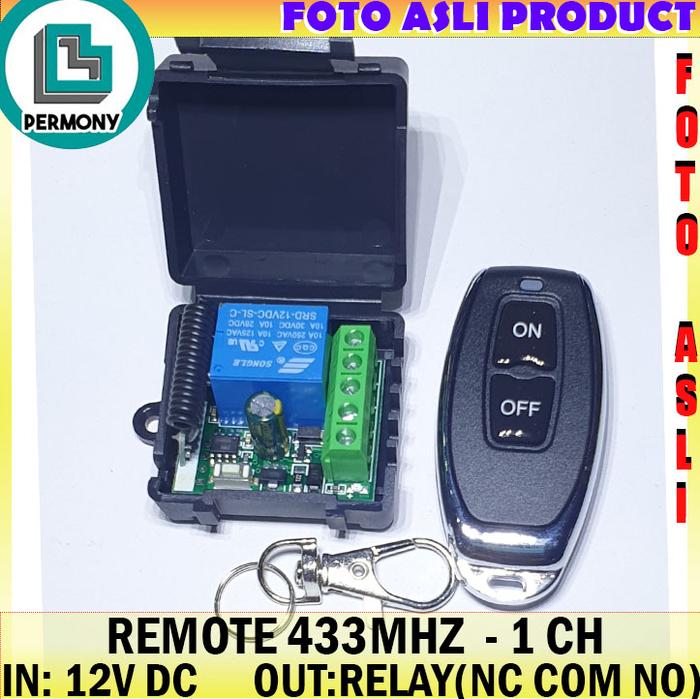 Gambar 433MHz 12V Wireless RF Transmitter Remote Control Switch Relay 433 Mhz - Black dari Permony Store undefined Tokopedia