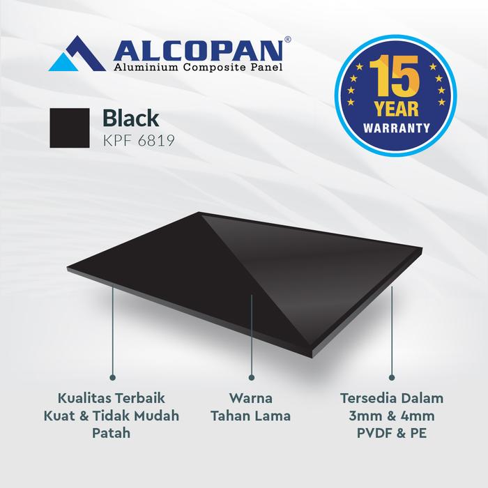 Gambar ACP exterior pvdf outdoor 4mm Alcopan doff for aluminium fasad ruko - Black dari Acp Alcopan undefined Tokopedia
