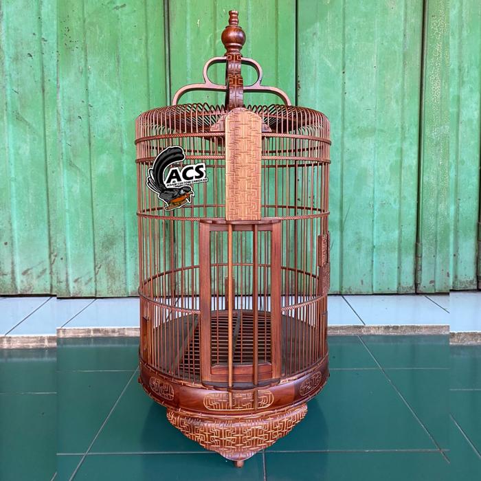 Gambar Sangkar anis merah wambi ukir cukit sangkar kayu jati dari Adam Custom Project undefined Tokopedia