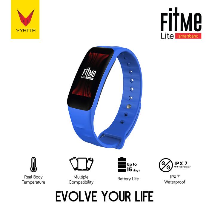 Gambar VYATTA FITME LITE SMARTBAND SMARTWATCH REAL BODY TEMP IPX67 FS - Blue dari VYATTA Indonesia undefined Tokopedia