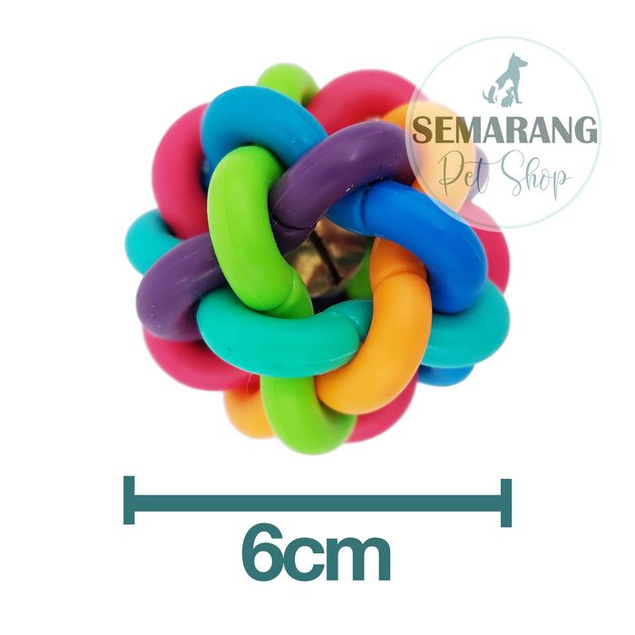 Gambar MAINAN BOLA KERINCING | RAINBOW RUBBER BALL | HALICO Pet Toy/Kucing - S dari Semarang Pet Shop undefined Tokopedia