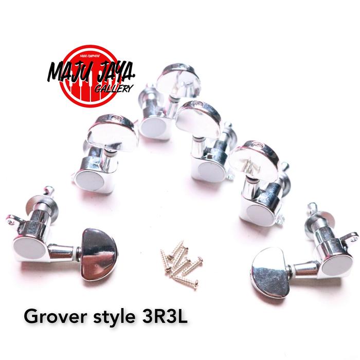 Gambar ￼dryer puteran gitar akustik or elektrik 3R 3L murah chrome hitam gold - Chrome 3R3L dari Maju Jaya Gallery Music undefined Tokopedia