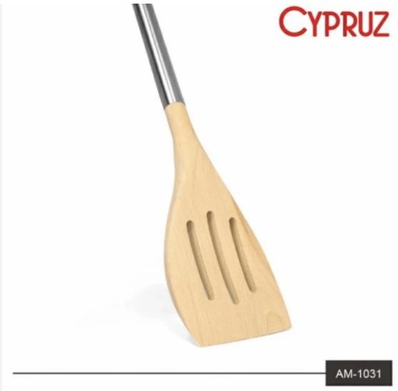 Gambar Cypruz Wood Solid Turner Wood Slotted Turner Sodet Sutil Kayu Spatula - Slotted Turner dari Helios Horeca undefined 5 Tokopedia