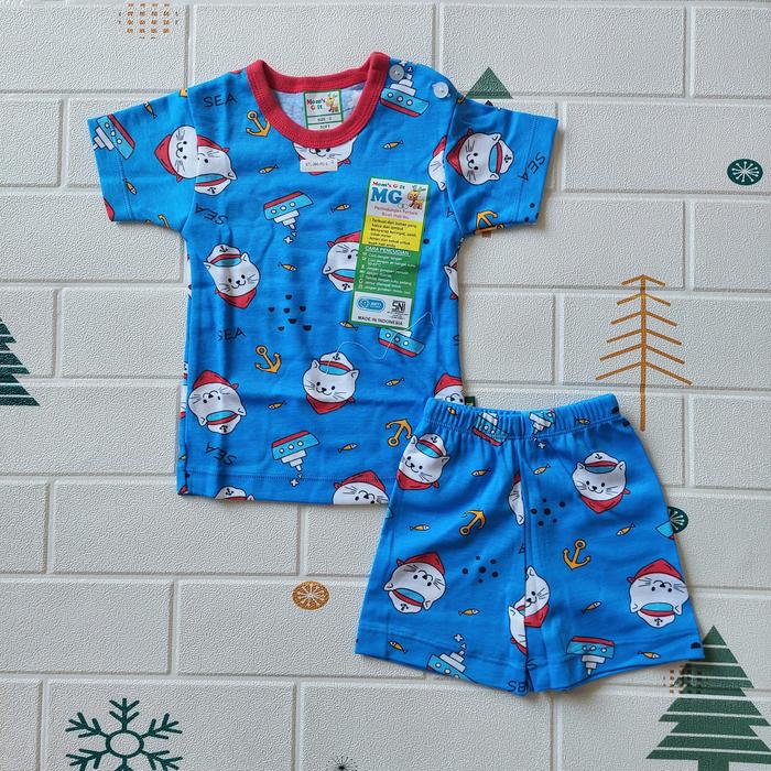 Gambar setelan baju pendek anak mom's gift - Biru Tua, XL dari Rinstore99 undefined Tokopedia