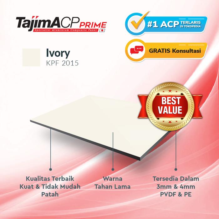 Gambar ACP putih pure white glossy ivory door - Aluminium composite panel - T-Ivory 3mm PE dari Acp Alcopan undefined Tokopedia