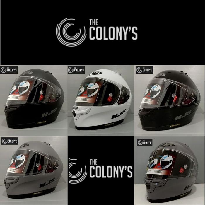 Jual HELM NJS ZX-1R SOLID POLOS STONE GREY GLOSSY HELM NJS ZX-1R