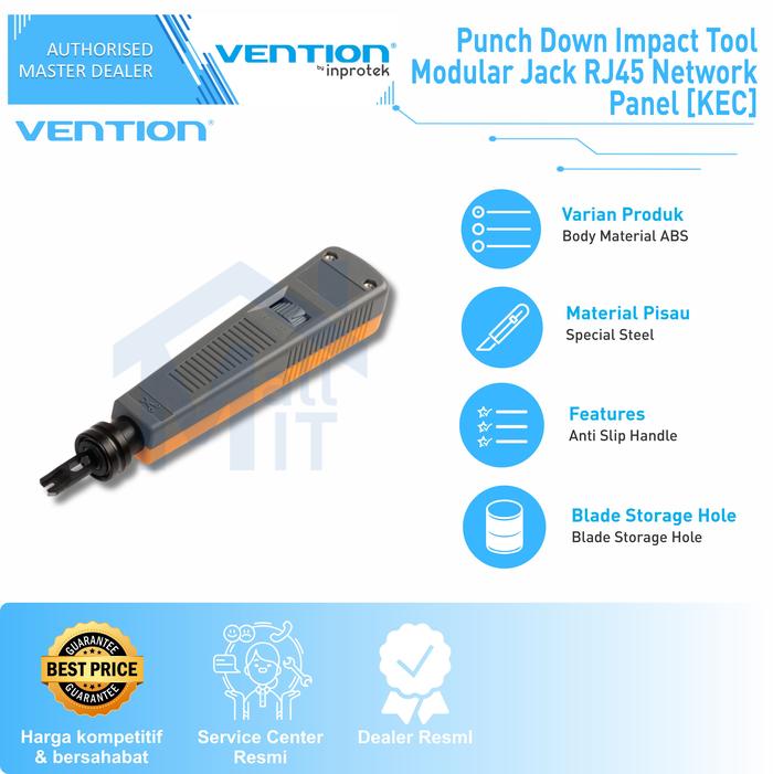 Gambar Vention Punch Down Impact Tool Modular Jack RJ45 Network Panel KEC dari Mall IT Medan undefined Tokopedia