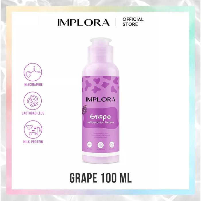 Gambar IMPLORA Milky Lotion Serum 60ml | 100ml - Grape, 60ml dari De Noona undefined Tokopedia
