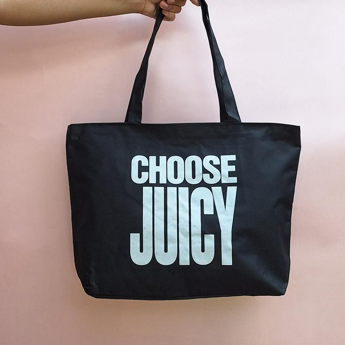 Gambar Tas Wanita | Totebag Kanvas Wanita | Premium | Resleting | Hitam - Juicy dari Peaches_Collection undefined Tokopedia