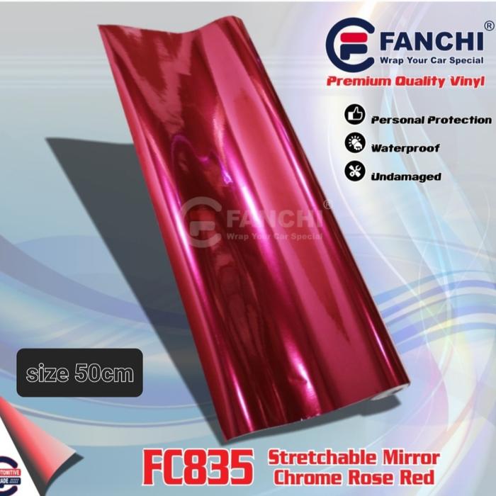 Gambar [Roll] Sticker Fanchi Mirror Chrome Krom Lentur Premium Wrap ROLL - FC835 Rose Red dari Detail Sticker undefined 3 Tokopedia