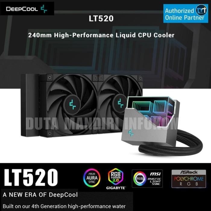 Gambar DeepCool LT520 I LT720 ARGB - High-performance Liquid CPU Cooler - LT520 BLACK dari Duta Mandiri Infokom undefined Tokopedia