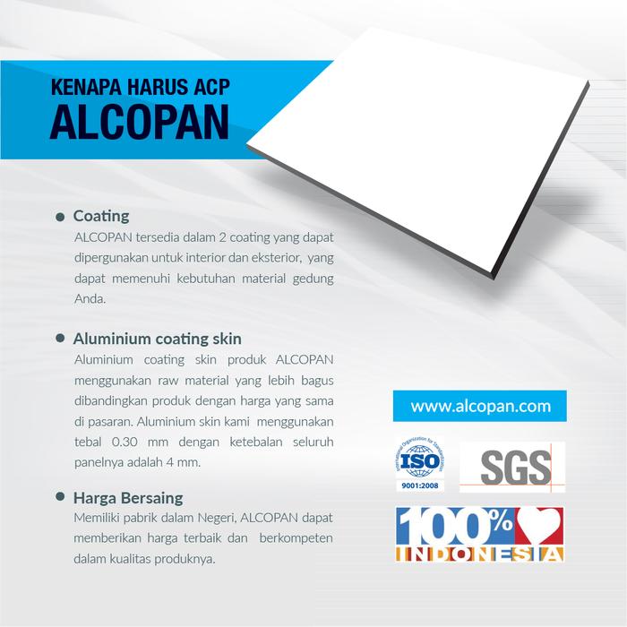 Gambar ACP putih pure white glossy ivory door - Aluminium composite panel - A-Pure 4mm PVDF dari Acp Alcopan undefined Tokopedia