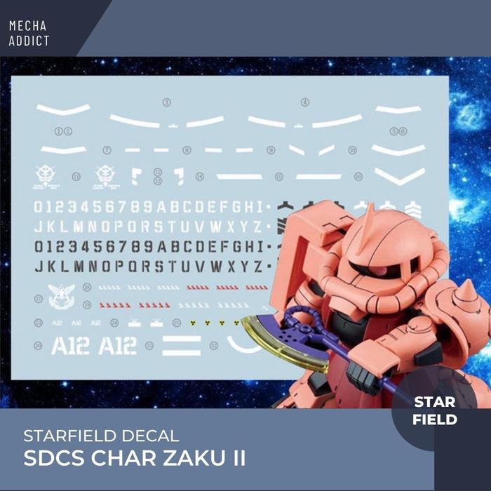 Gambar Water Slide Decal SDCS CHAR ZAKU II by Star Field Fluorescent dari Mecha Addict 1.0 undefined Tokopedia