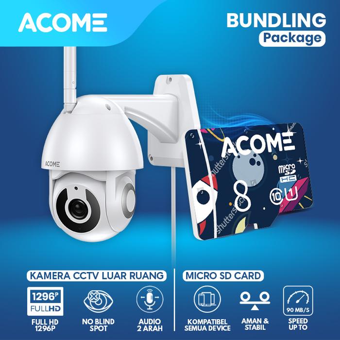 Gambar ACOME Smart CCTV IP Camera FULL HD 1080P Kamera Luar Ruangan APC02 - CCTV+8GB dari ACOME IOT INDONESIA undefined Tokopedia